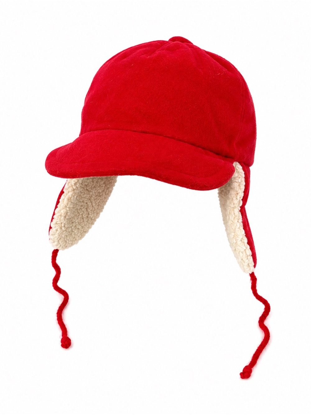 Vintage Red Sherpa-Lined Earflap Hat